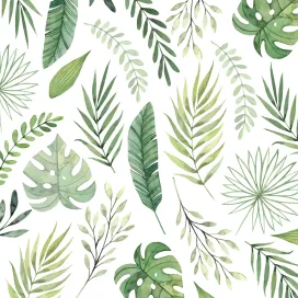 Hello Summer Background With Different Plants in Watercolor Style 2